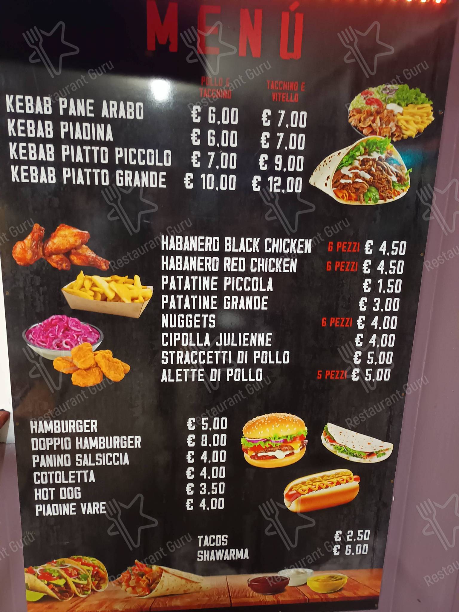 Menu di Violet Bar - Chiosco Bar doner kebab 