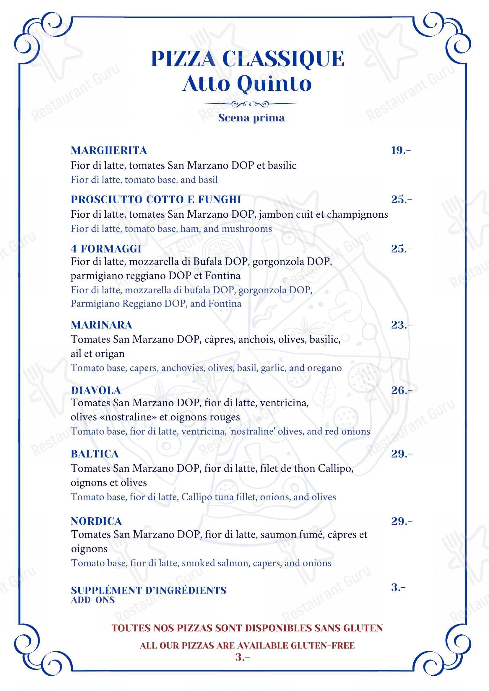 Menu per Viva Voce ristorante