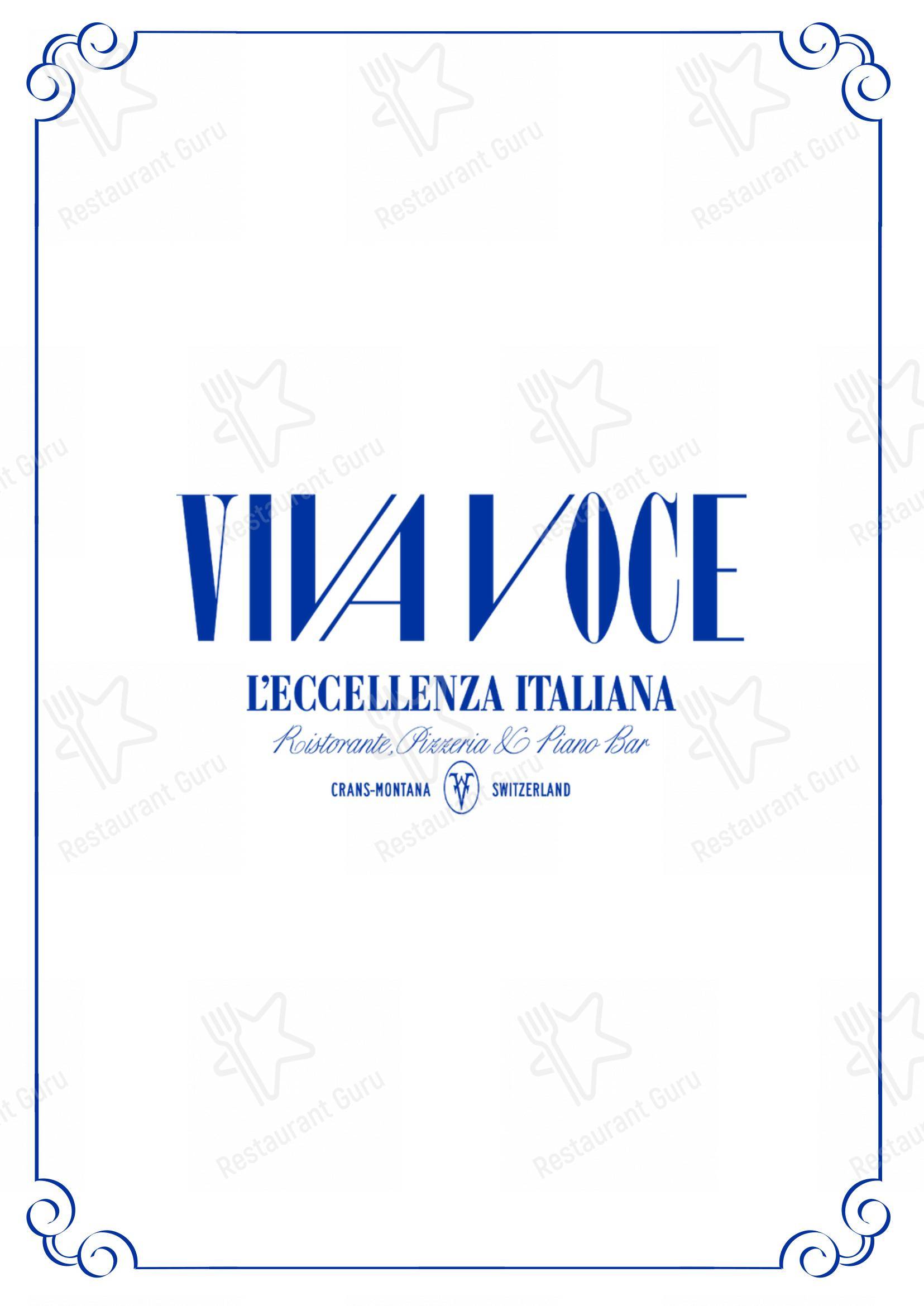 Menu per Viva Voce ristorante