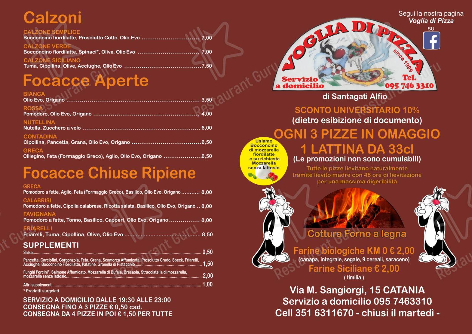 Menu per Voglia di Pizza di Santagati Alfio pizzeria