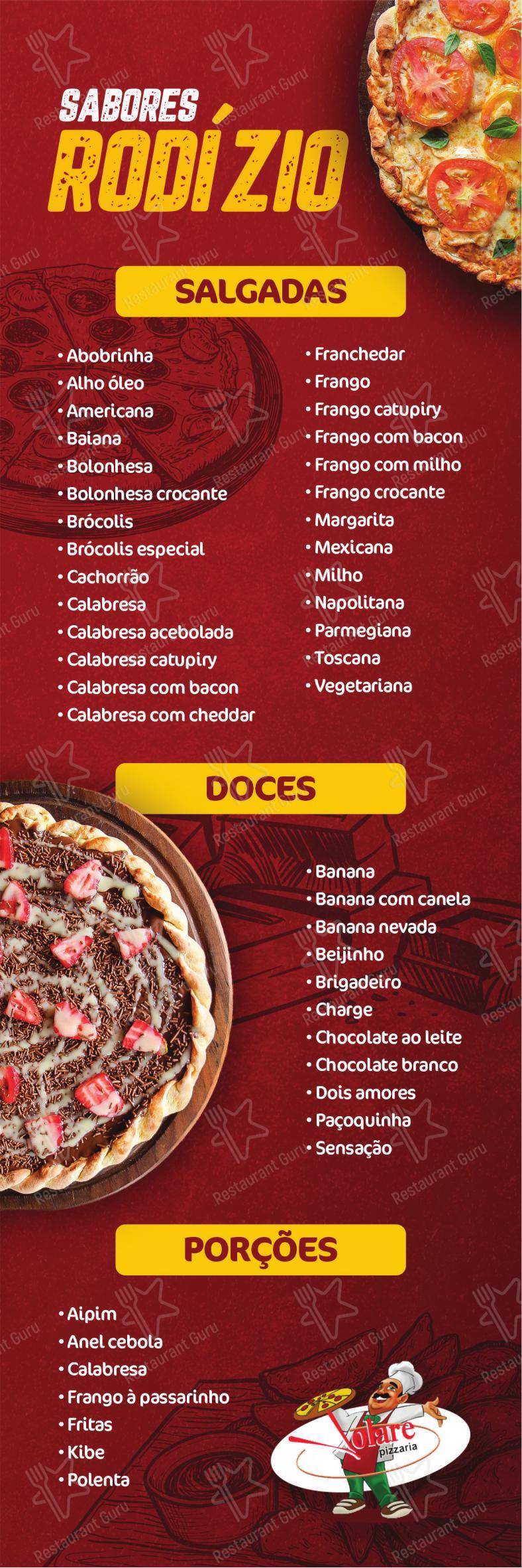 Volare Pizzarias • Tatuquara em Curitiba - Menu