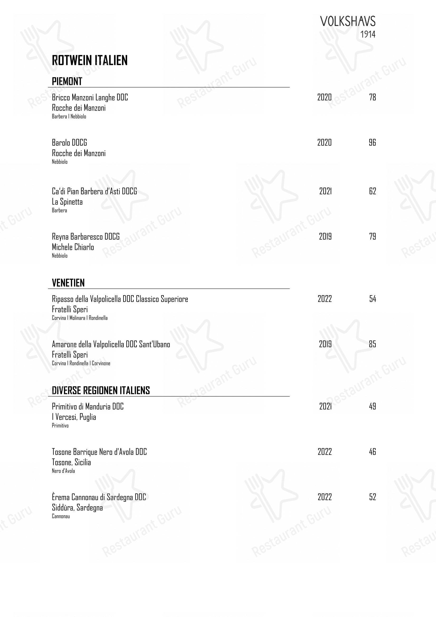 Коктейльная карта per Volkshaus 1914 in Berna