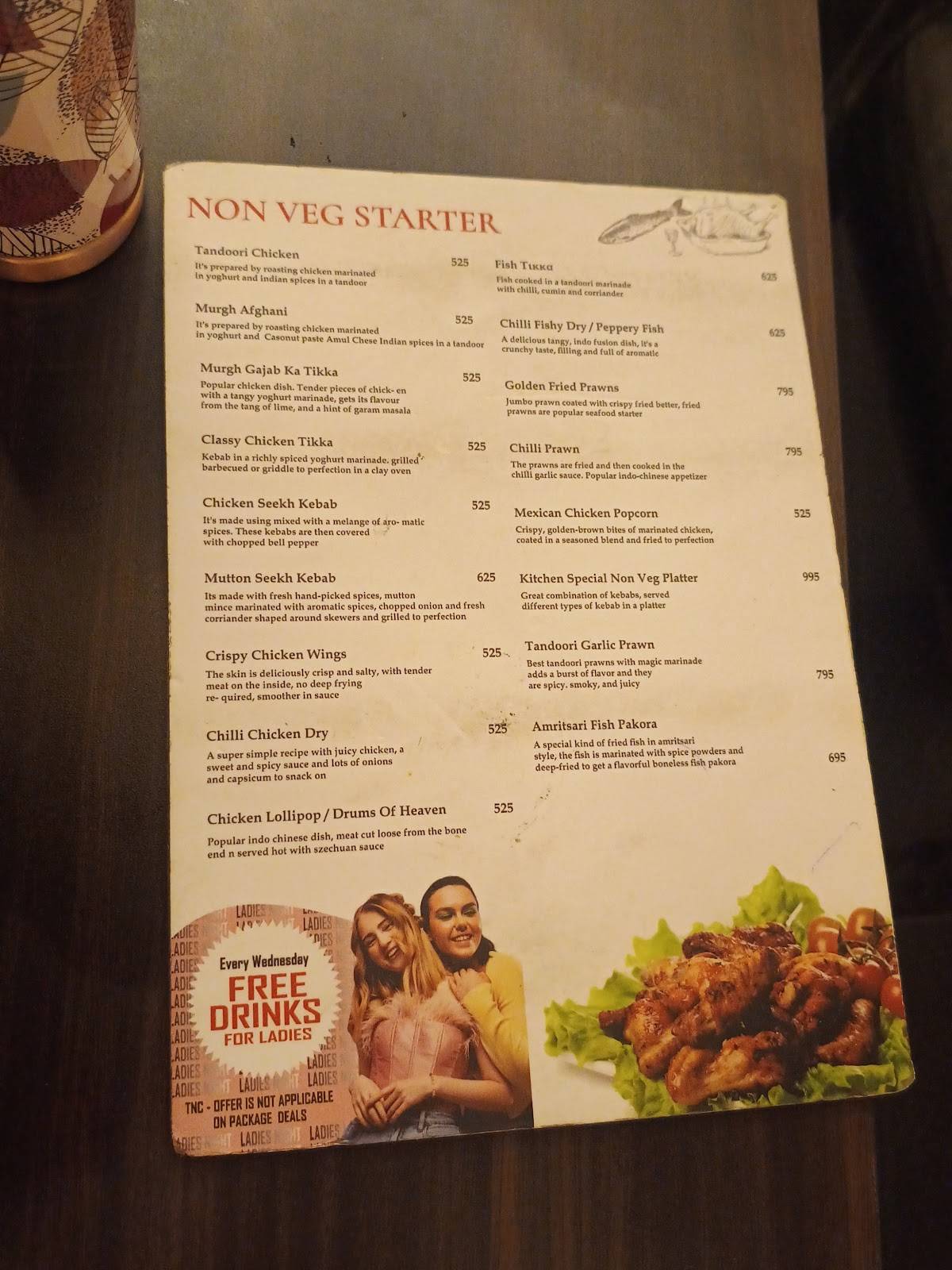 Vyrus Lounge and Bar menu