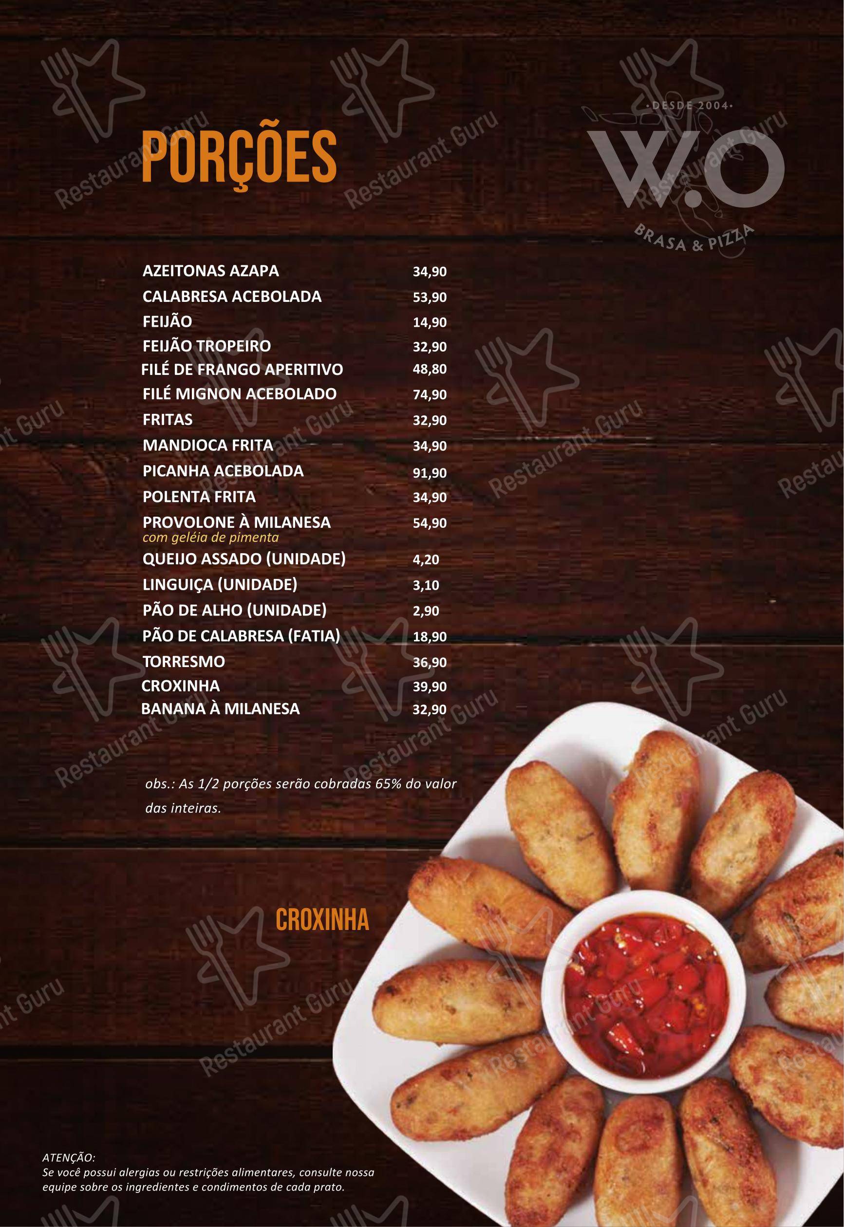 WO Brasa & Pizza em Valinhos - Menu bar