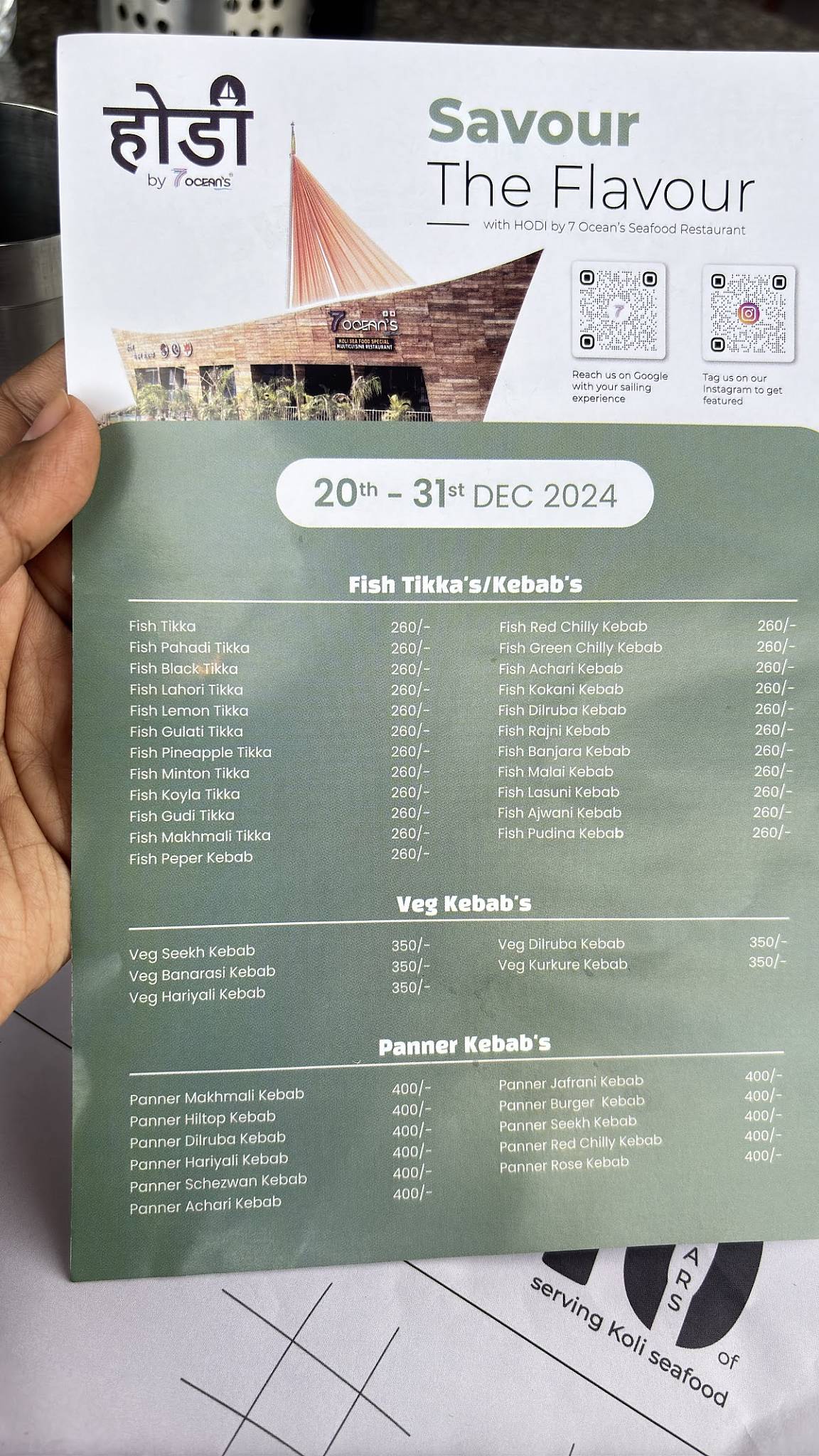 HODI by 7 Ocean's - Veg / Non-veg Restaurant (Lonavala) menu