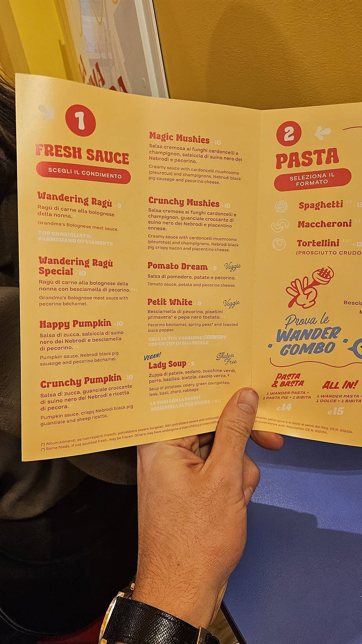 Menu di Wander Pasta 