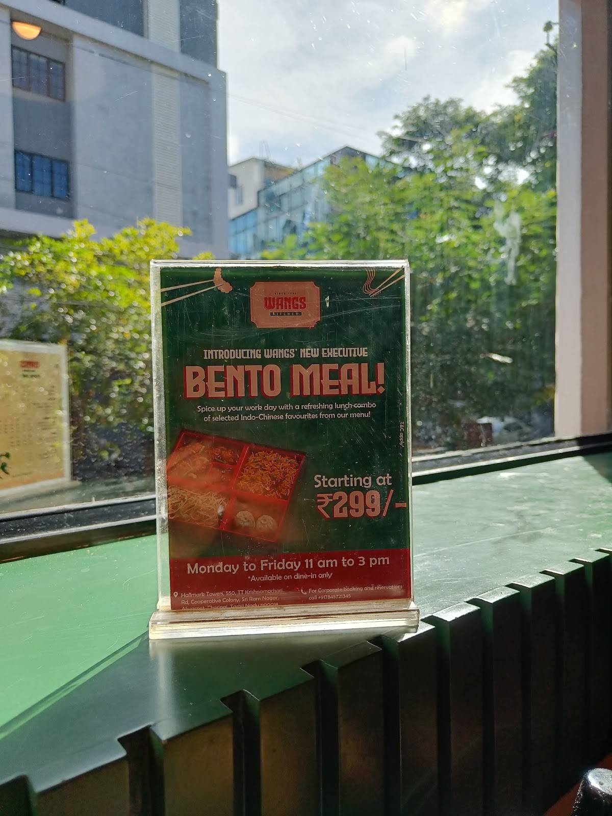 Wangs Kitchen, Alwarpet menu