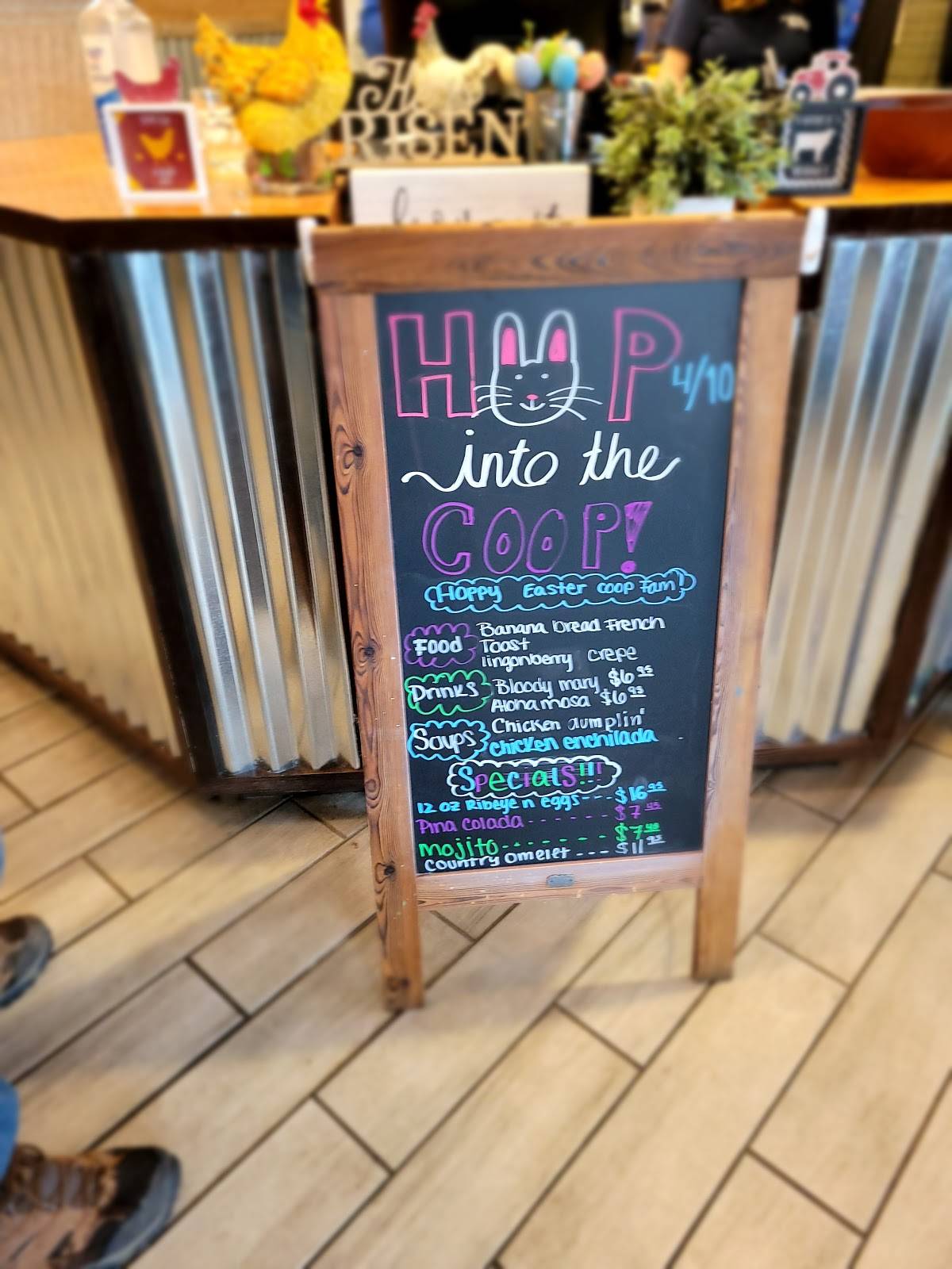 Menu at The Coop restaurant, Waukesha