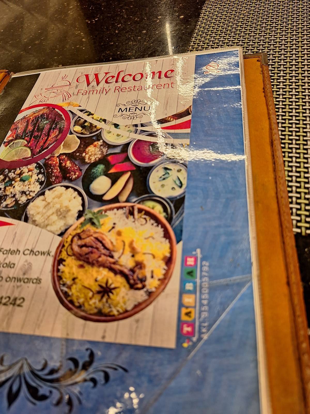 Welcome family resturant menu