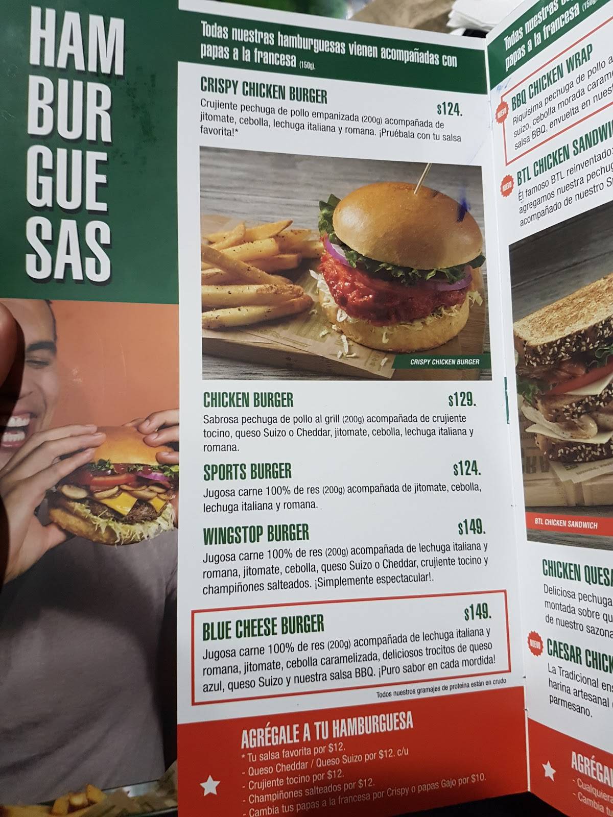 Carta del restaurante Wingstop, Reynosa