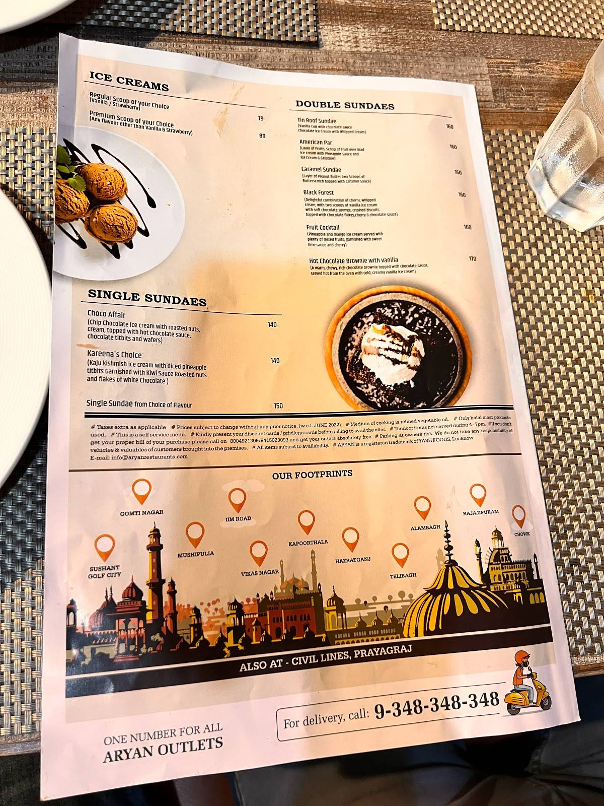 Aryan IIM menu