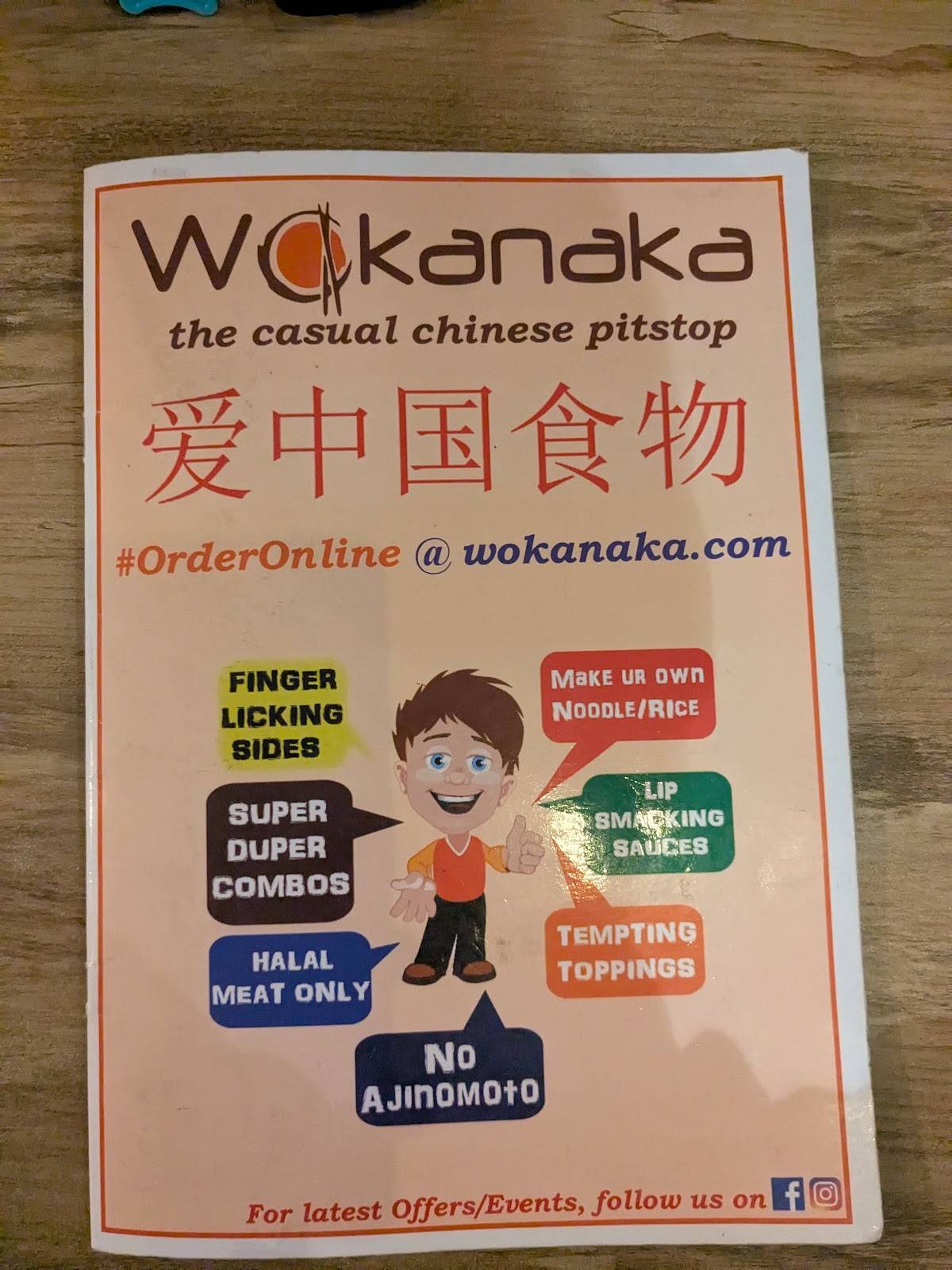 Wokanaka-The Casual Chinese Pitstop menu
