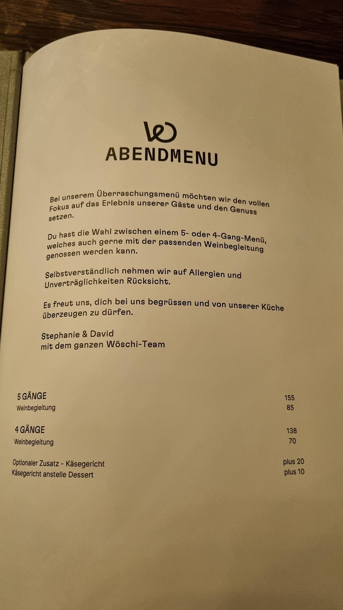 Menu di Wöschi 