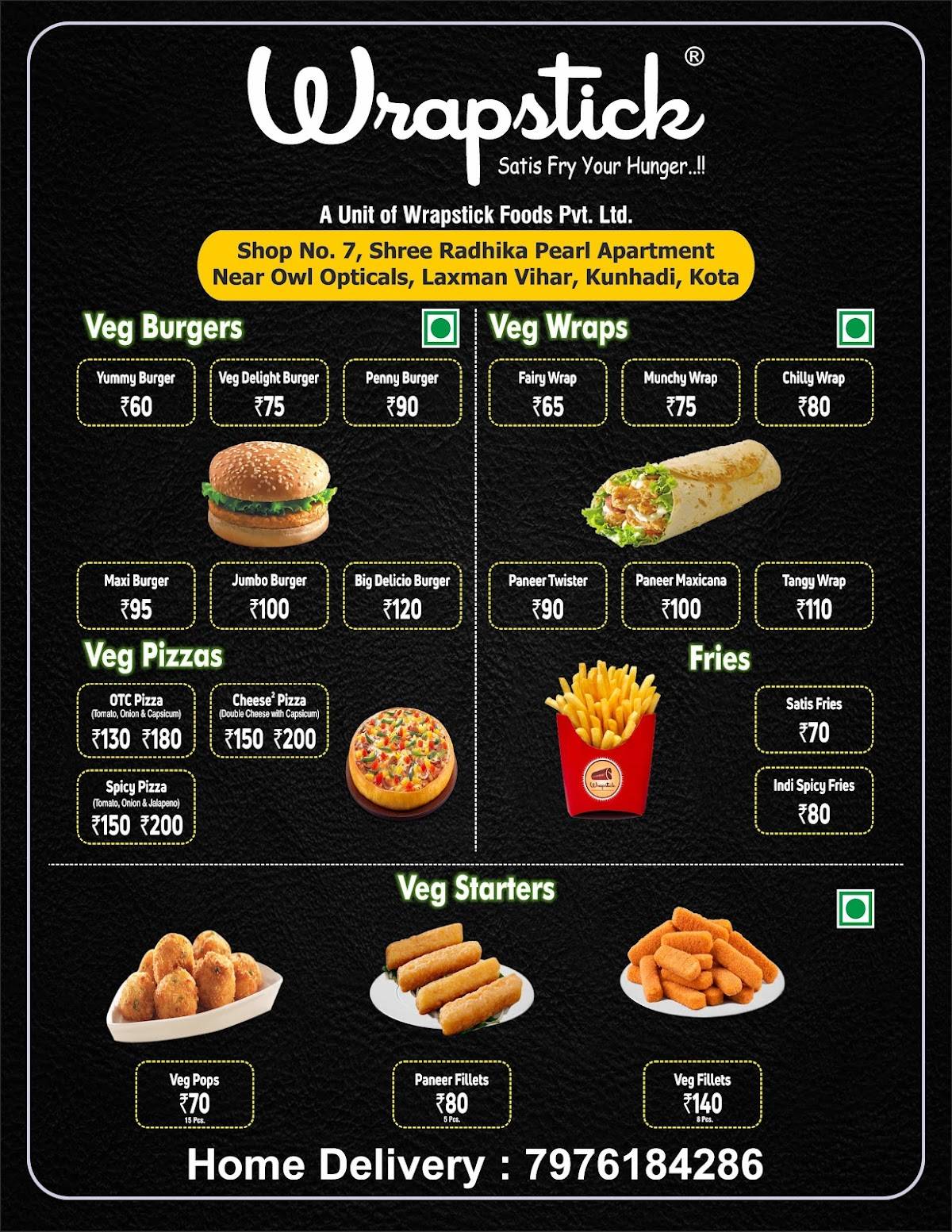 Wrapstick Kota menu