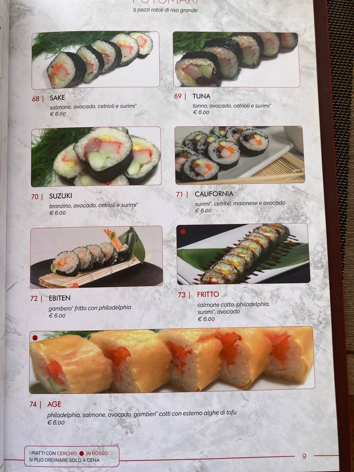 Menu di Ya Sushi! 