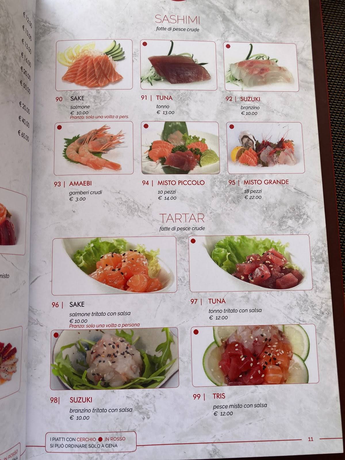 Menu di Ya Sushi! 
