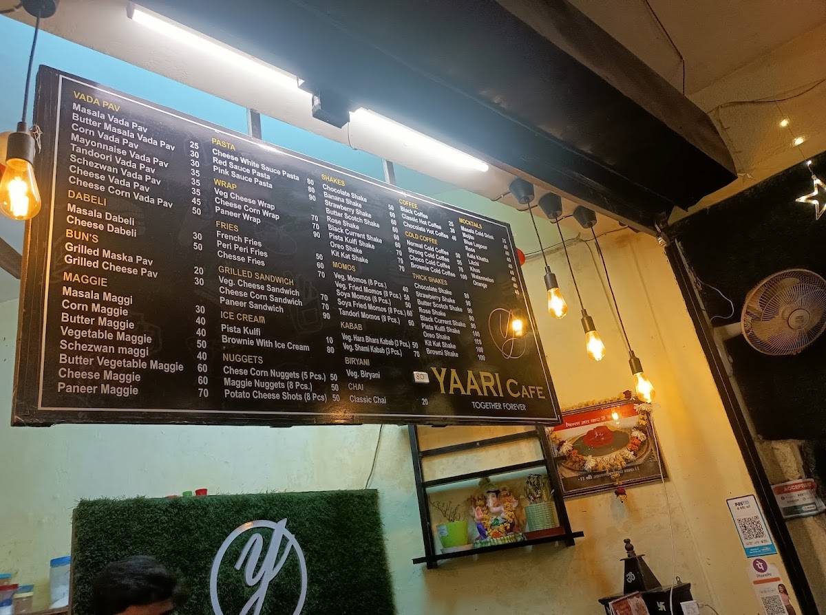 Yaari Cafe menu