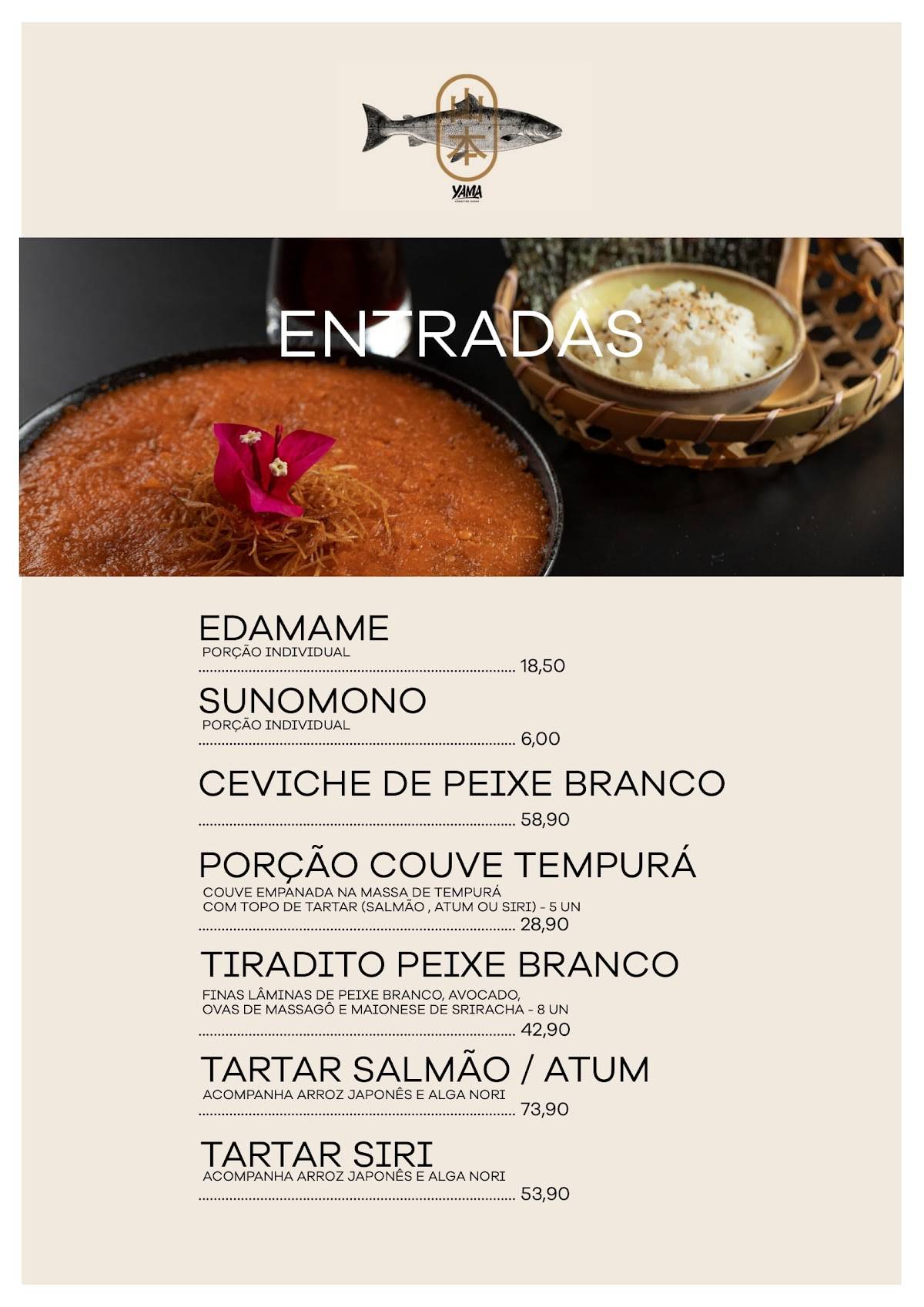 Yama Creative Sushi cardápio