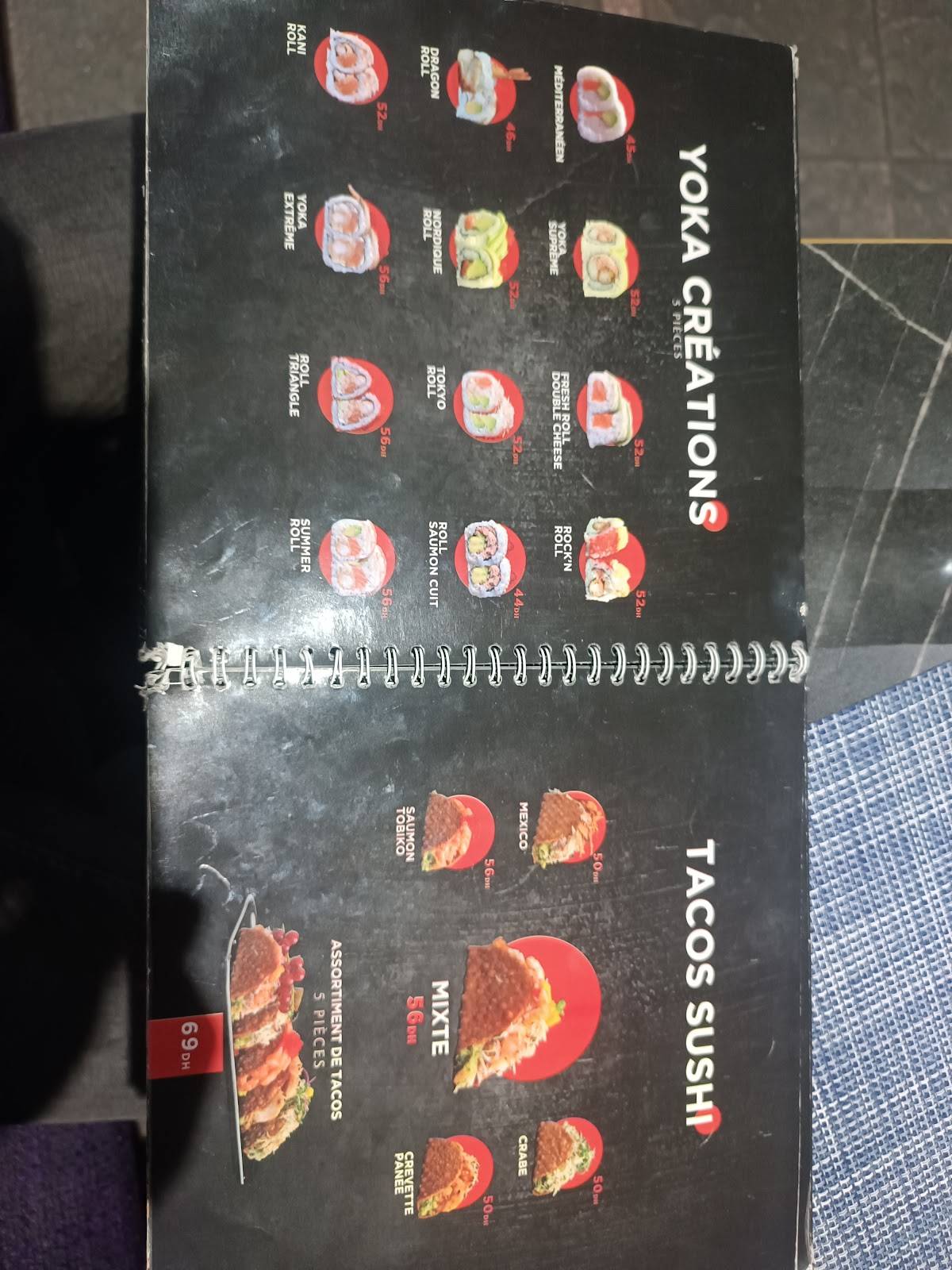 Menu de Yoka Sushi Agdal