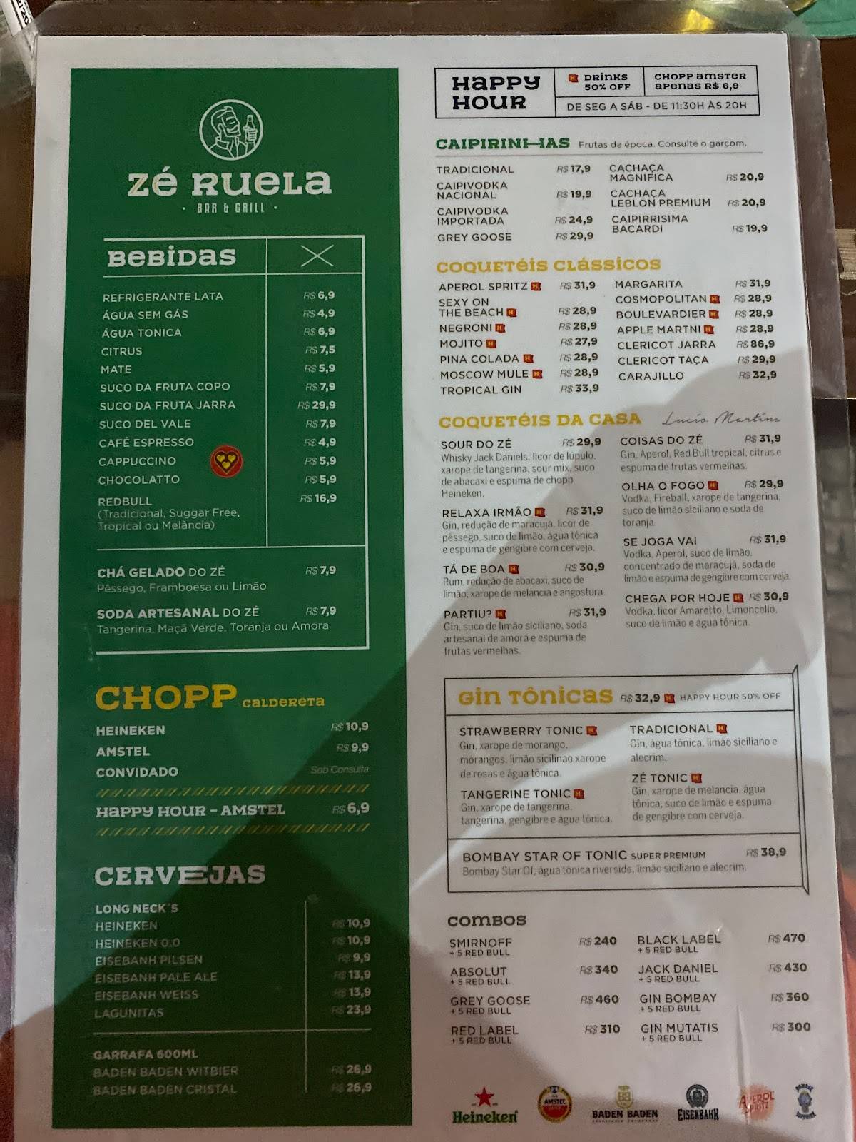 Zé Ruela Bar & Grill cardápio
