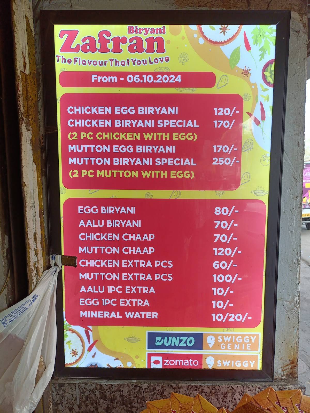 Zafran Biryani - Online Biryani Delivery and Dine In Kolkata menu