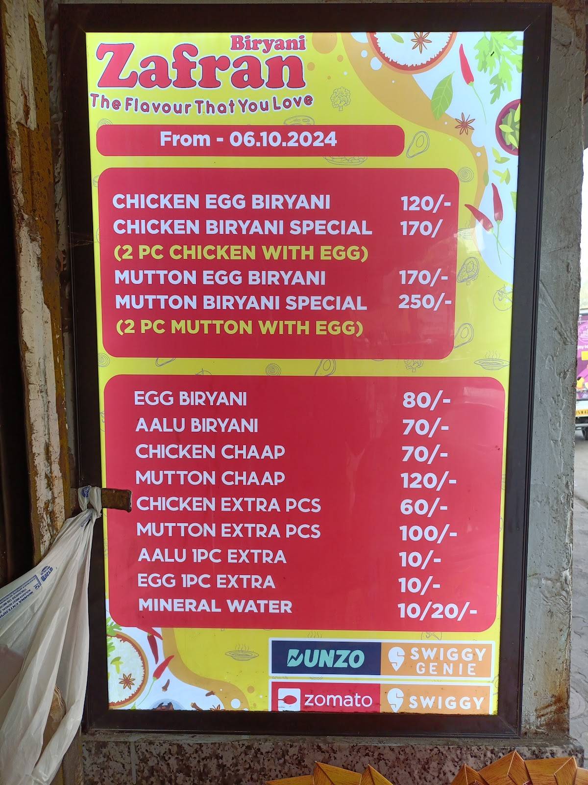 Zafran Biryani - Online Biryani Delivery and Dine In Kolkata menu