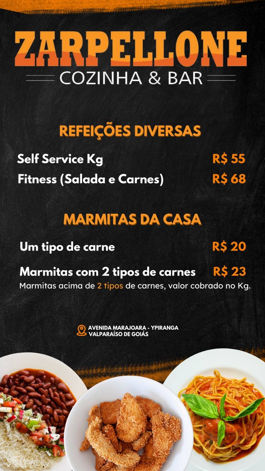 Zarpellone Cozinha e Bar Restaurante no Valparaíso cardápio