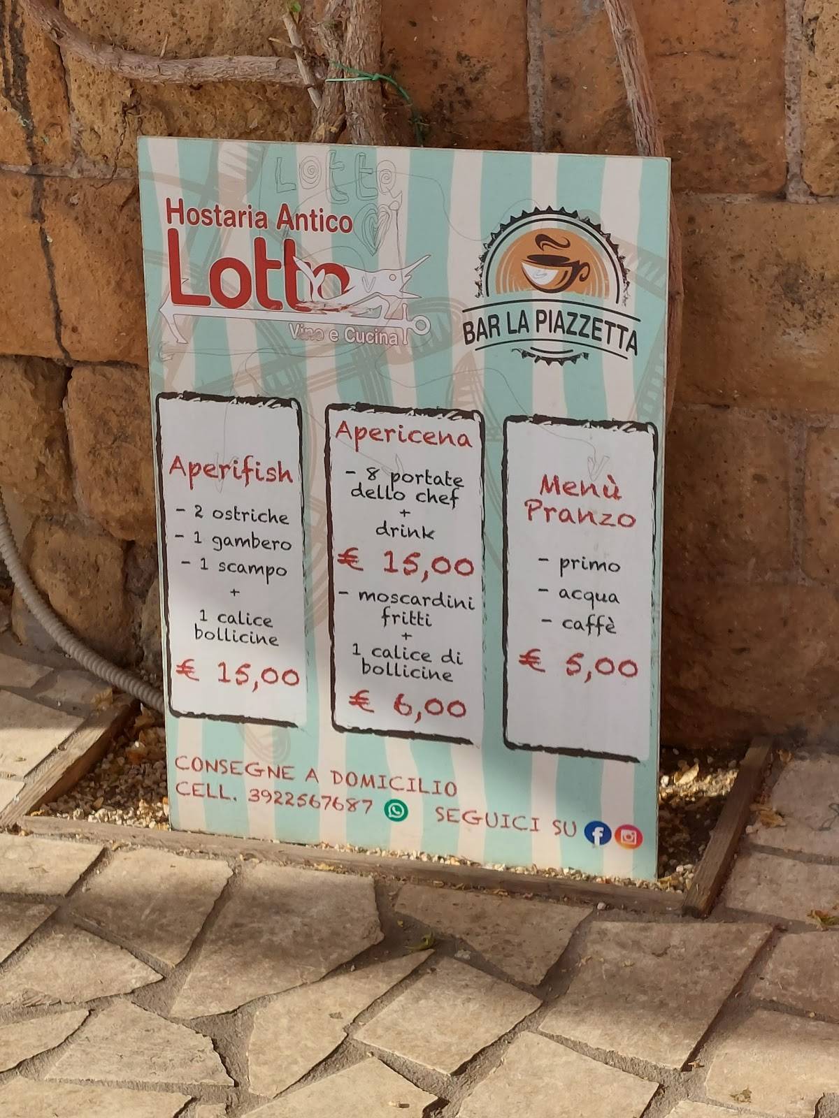 Menu di bar la piazzetta 