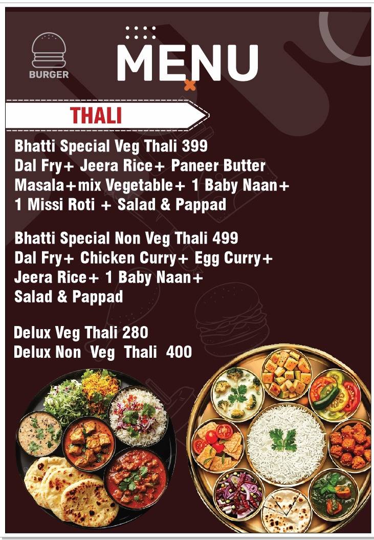 bhatti ka swad family restaurant menu