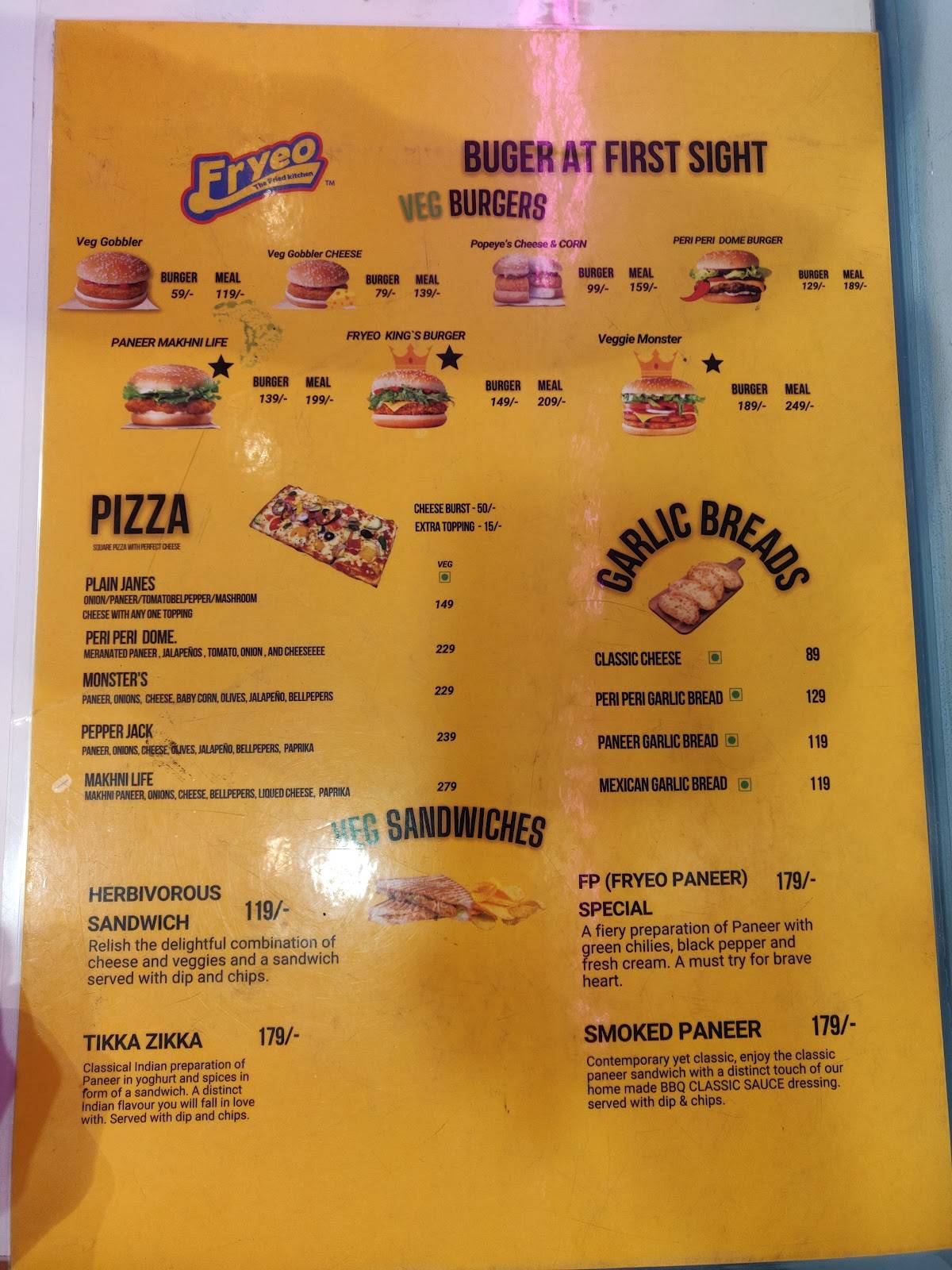cremeborne Cafe menu