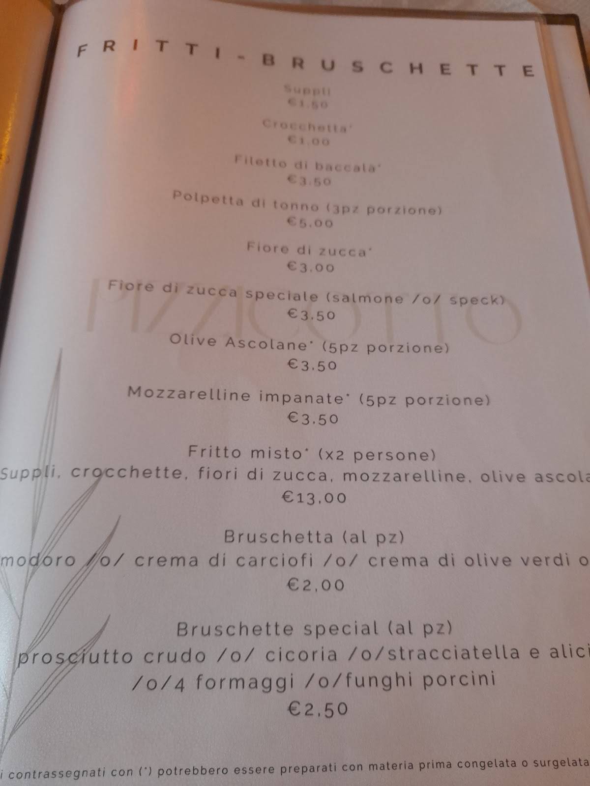 Menu di il Pizzicotto 