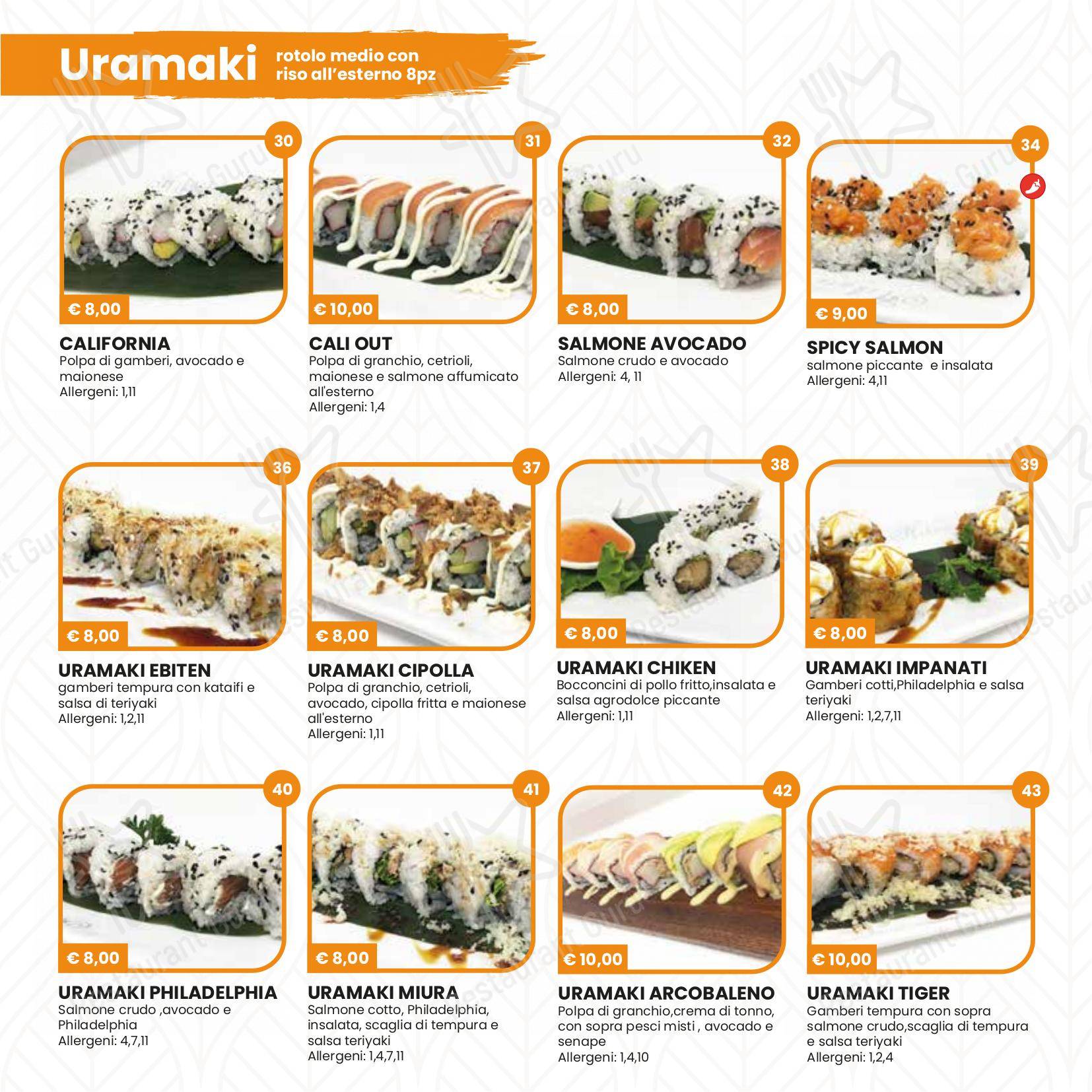 Основное меню per Hikari Sushi ristorante