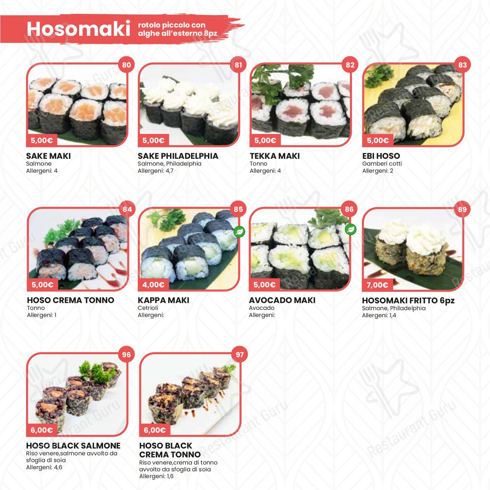 Основное меню per Hikari Sushi ristorante