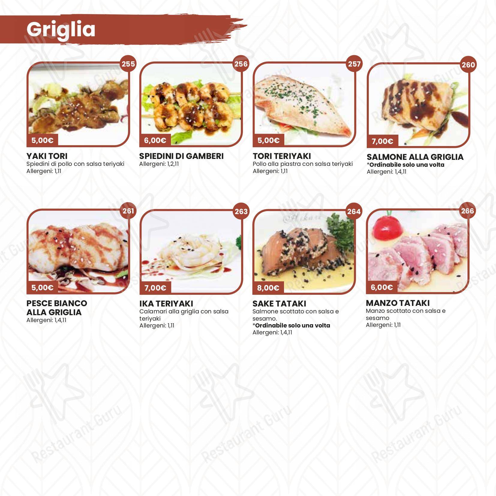 Menu di Hikari Sushi - Основное меню