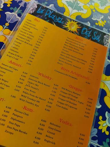 Menu di La Playa Del Sol 