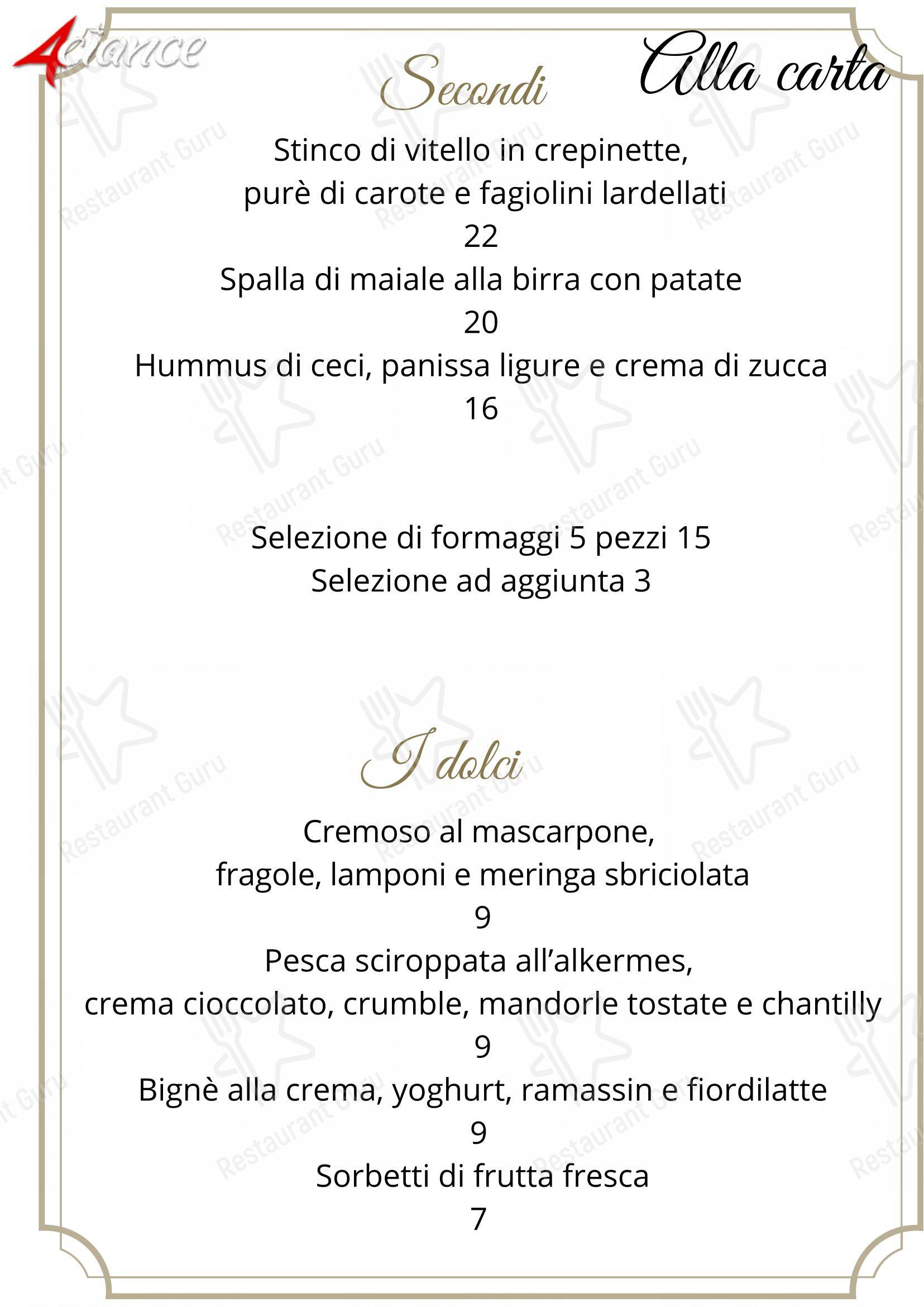 Menu di 4 Ciance - Menu bar