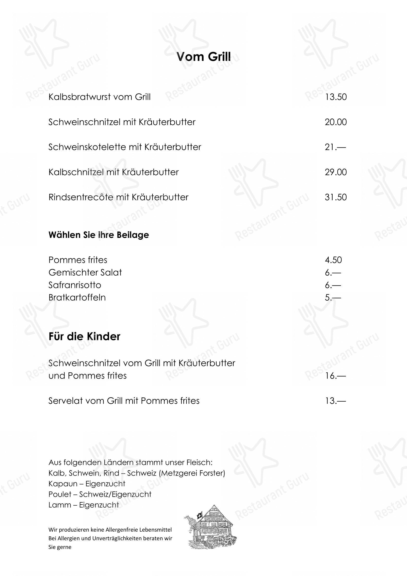 Menu di Blasenberg - Menu