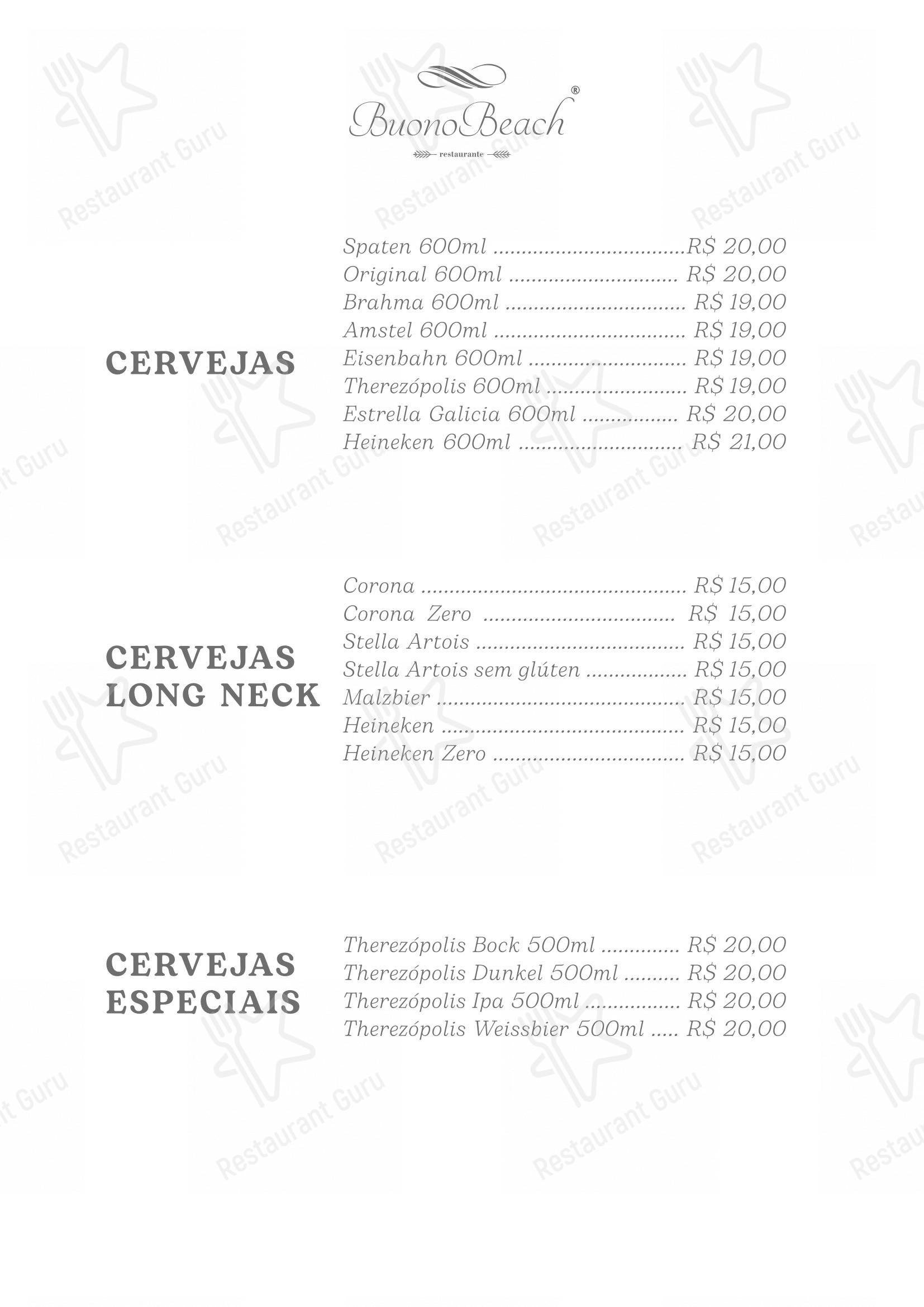 Buono Beach Restaurante - Menu