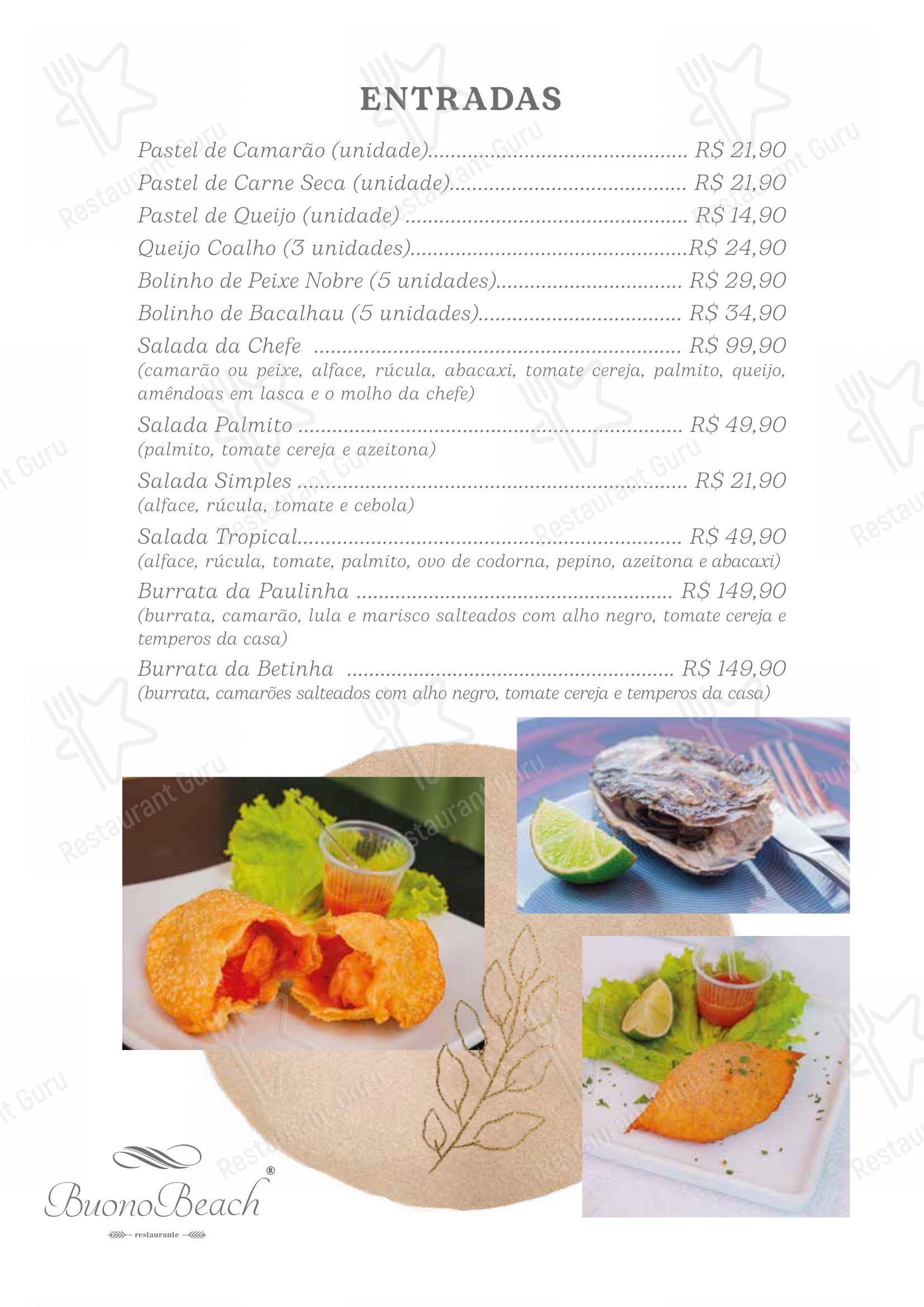 Buono Beach Restaurante - Menu