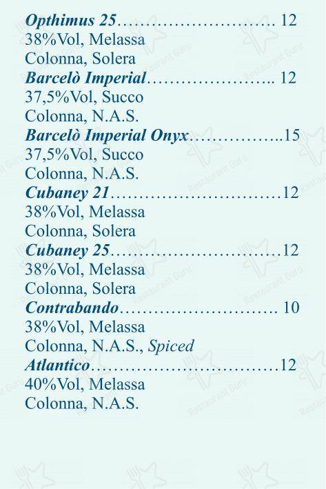 Menu di Checchino dal 1887 - Dinner Menu