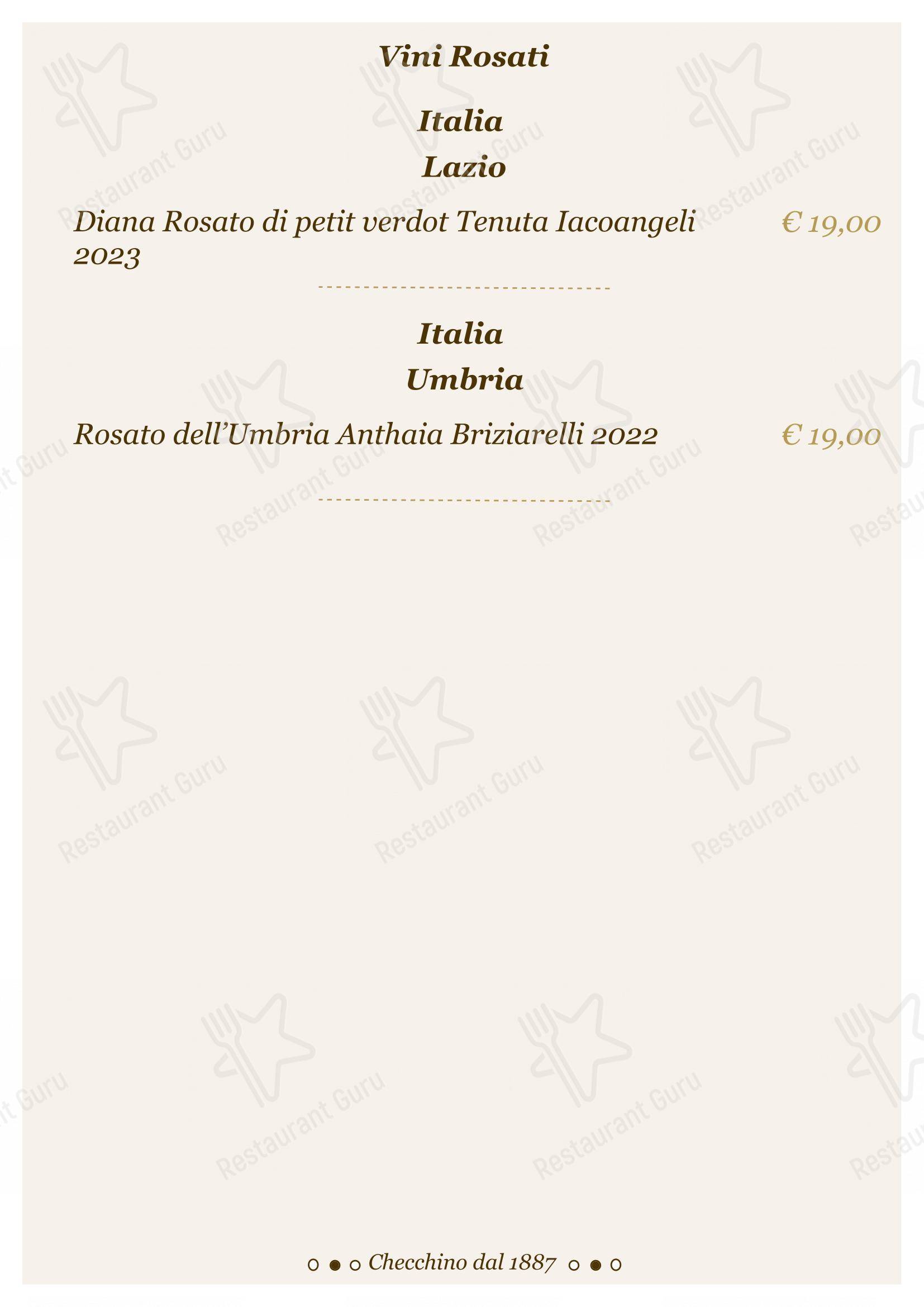 Lunch Menu per Checchino dal 1887 in Roma