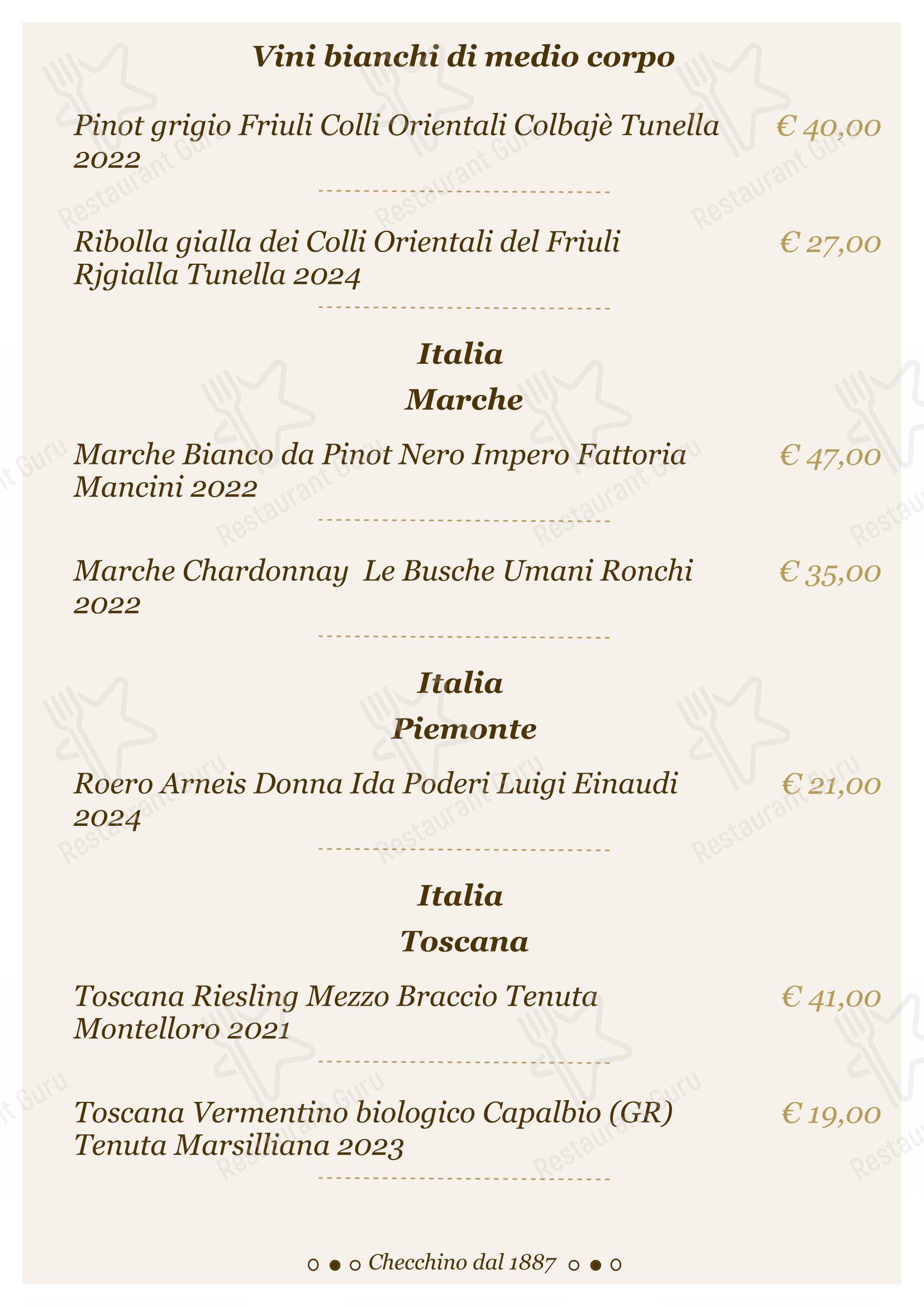 Lunch Menu per Checchino dal 1887 in Roma