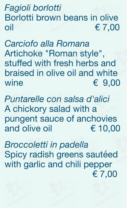 Menu di Checchino dal 1887 - Menu bar