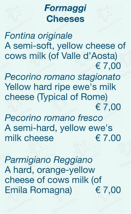 Menu di Checchino dal 1887 - Menu bar