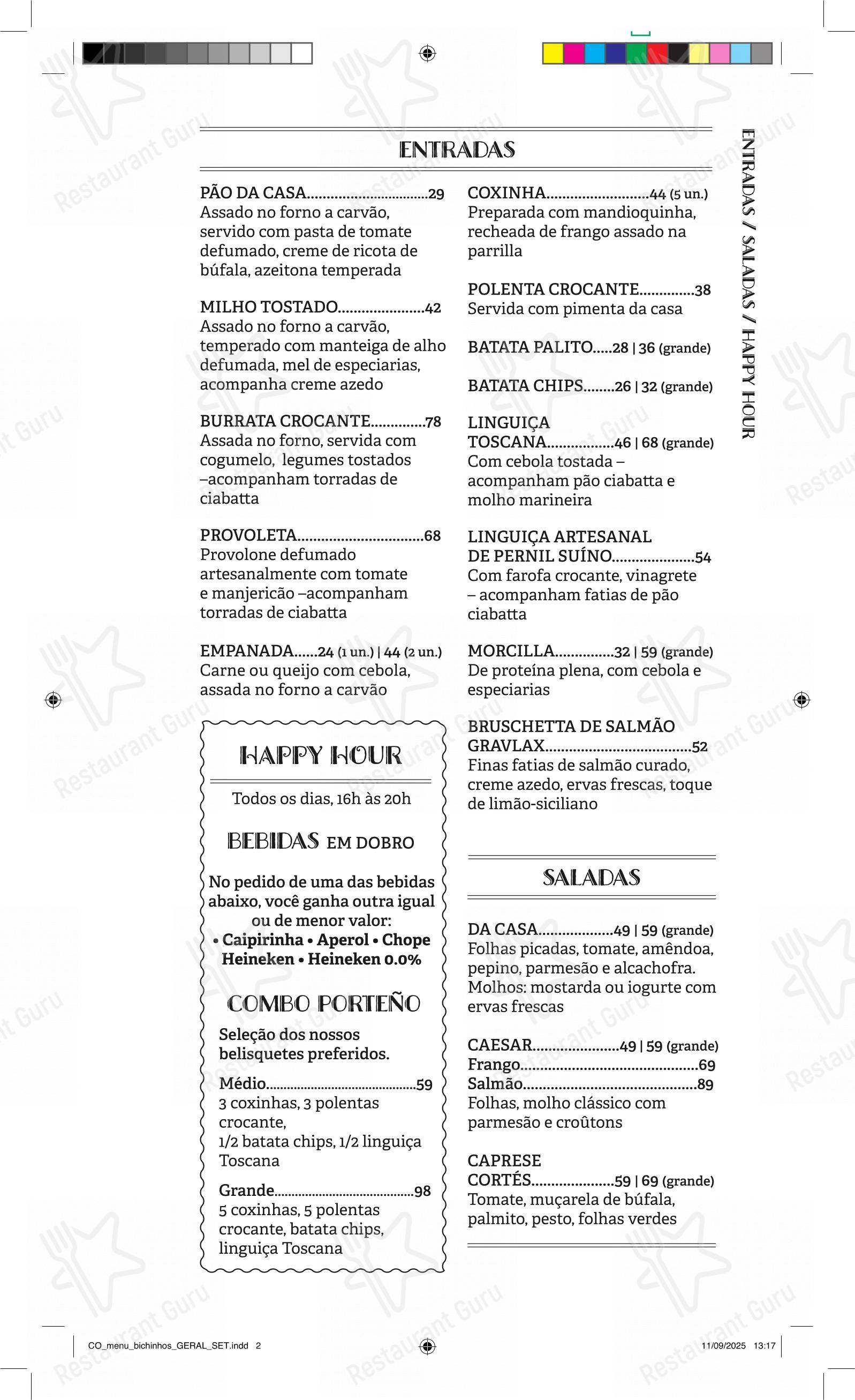 Restaurante Cortés - Menu bar