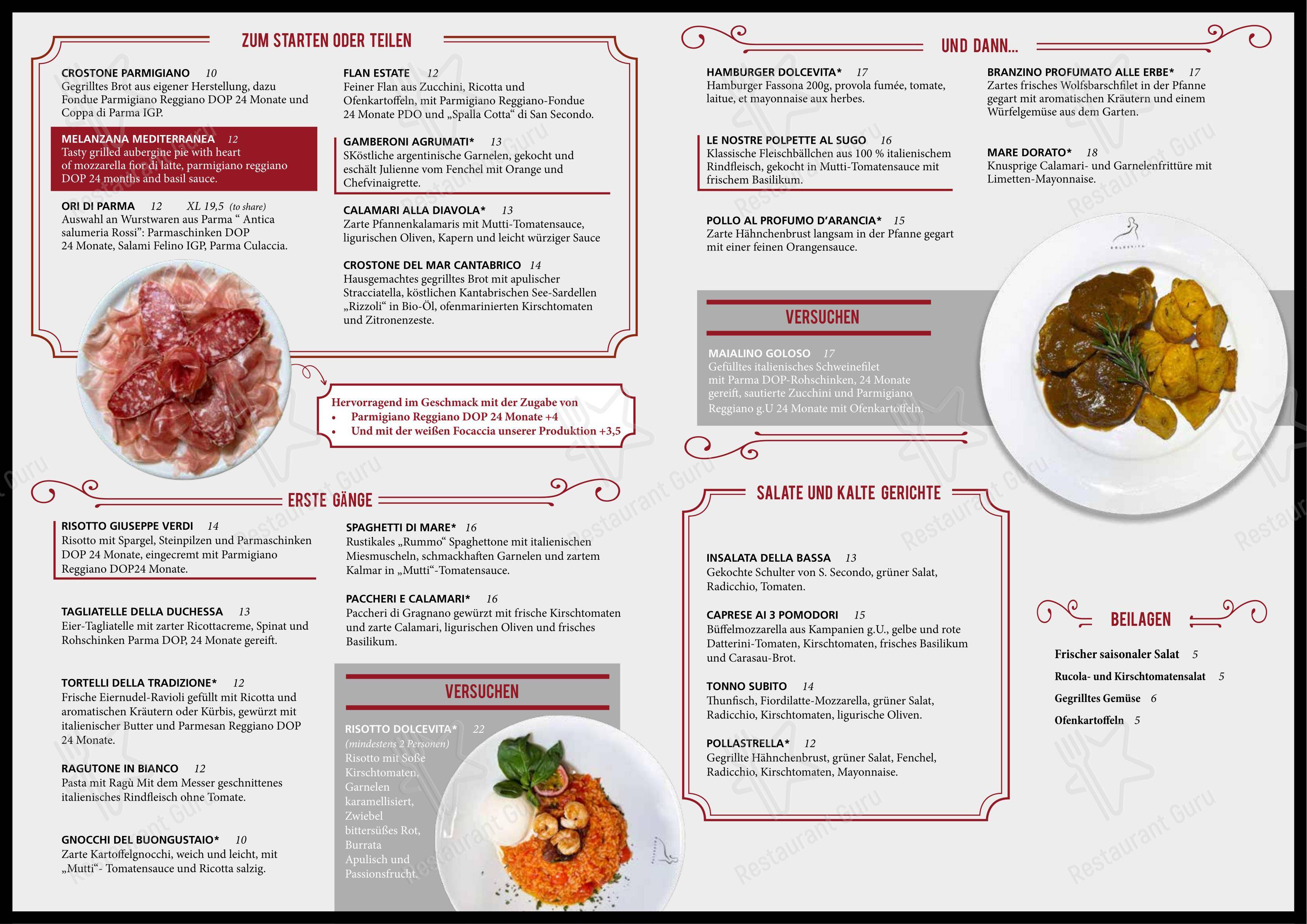 Dolcevita in Parma - Lunch Menu