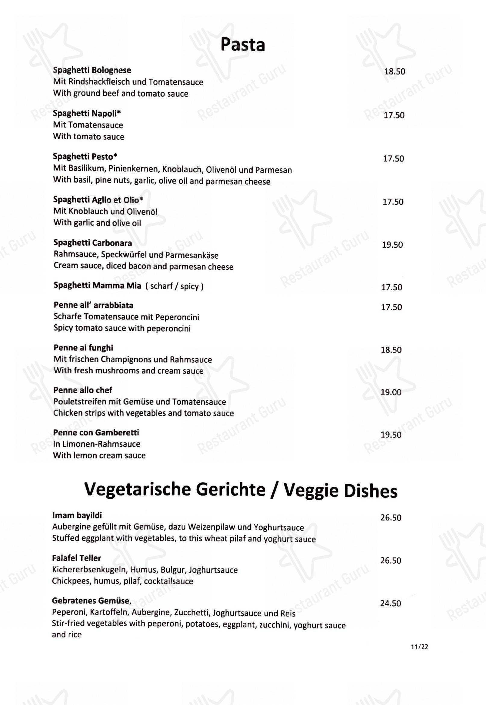Drei Rosen in Basilea - Menu