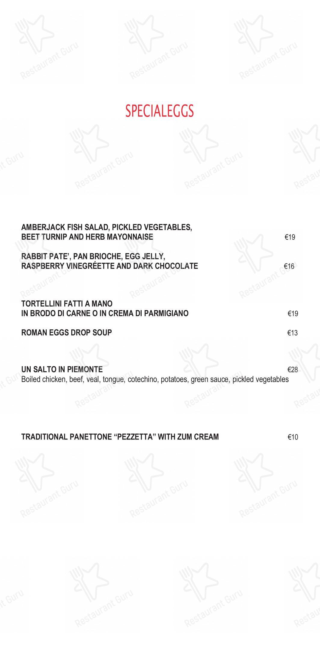 Menu pour Eggs café