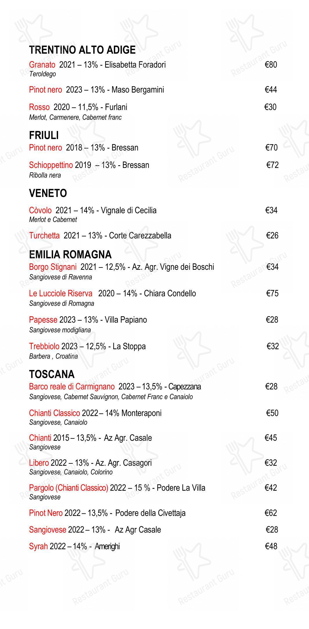Menu di Eggs Roma - 菜单