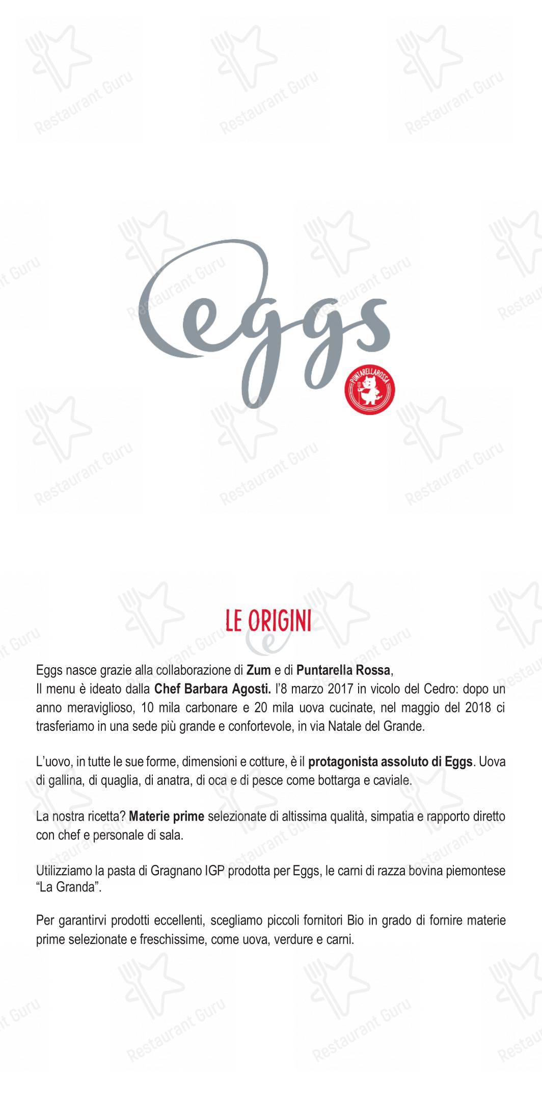 Menu di Eggs Roma - Menu